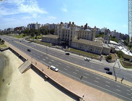 Aerial view of the beach Ramirez and the promenade República Argentina - Department of Montevideo - URUGUAY. Photo #61055
