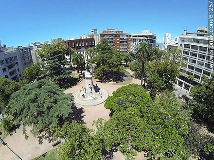Aerial photo of the Plaza Zabala - Department of Montevideo - URUGUAY. Photo #61257