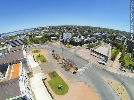 Aerial photo of plaza Primero de Mayo, Avenida de las Leyes - Department of Montevideo - URUGUAY. Photo #61239