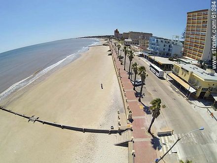 Aerial photo of the beach and boardwalk in spring - Department of Maldonado - URUGUAY. Photo #61384