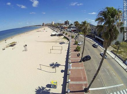 Aerial photo of the boardwalk and beach - Department of Maldonado - URUGUAY. Photo #61667