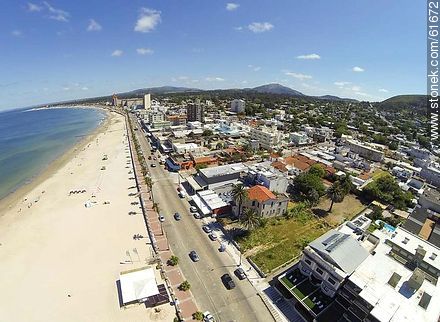 Aerial photo of the boardwalk and beach - Department of Maldonado - URUGUAY. Photo #61672