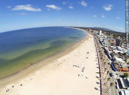 Aerial photo of the boardwalk and beach - Department of Maldonado - URUGUAY. Photo #61666