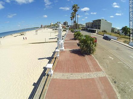 Aerial photo of the boardwalk and beach - Department of Maldonado - URUGUAY. Photo #61676