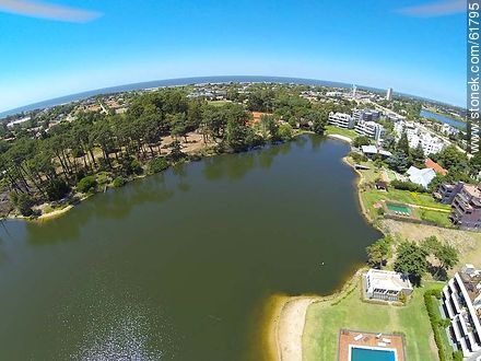Aerial view of a lake in Carrasco - Department of Canelones - URUGUAY. Photo #61795