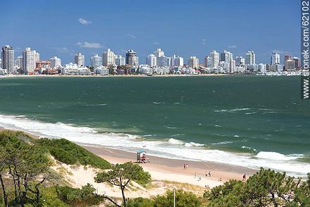 Mansa Beach and view of the towers of the Peninsula a windy day - Punta del Este and its near resorts - URUGUAY. Photo #62102