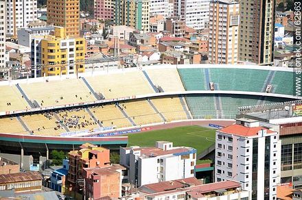 Aerial view of the capital from the viewpoint Killi Killi. Hernando Siles Stadium - Bolivia - Others in SOUTH AMERICA. Photo #62663
