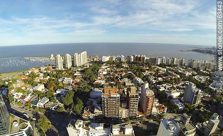 Vista aérea de la calle 26 de Marzo y edificios de la rambla de Pocitos - Departamento de Montevideo - URUGUAY. Foto No. 63443