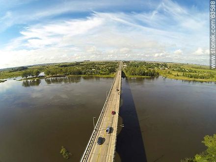 Aerial photo of the bridge on Route 5 on the Río Negro -  - URUGUAY. Photo #63588