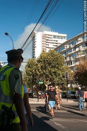 Traffic control on the corner of San Martín and Siete Norte streets - Chile - Others in SOUTH AMERICA. Photo #63908
