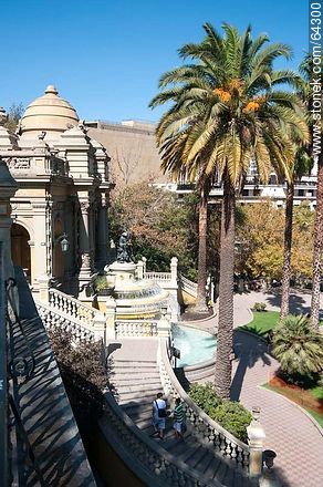 Escaleras a la terraza de la fuente de Neptuno. Cerro Santa Lucía - Chile - Otros AMÉRICA del SUR. Foto No. 64300