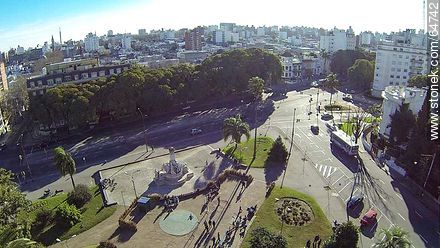 Aerial View of the Plaza Varela, Artigsa Boulevard and Avenida Brasil - Department of Montevideo - URUGUAY. Photo #64742