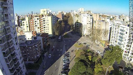 Aerial view of the Plaza Varela and Av. Brasil - Department of Montevideo - URUGUAY. Photo #64752