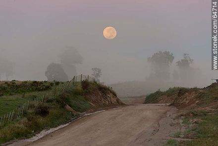 Luna llena en el campo al amanecer -  - URUGUAY. Foto No. 64714
