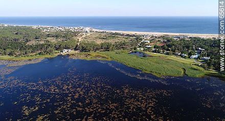 Aerial view of Laguna Blanca, Montoya and Bikini beaches - Punta del Este and its near resorts - URUGUAY. Photo #65614