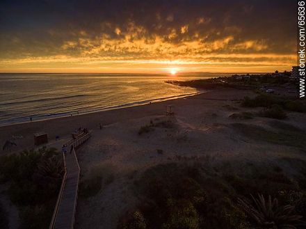 Aerial view of a sunset at Playa San Francisco - Department of Maldonado - URUGUAY. Photo #65636