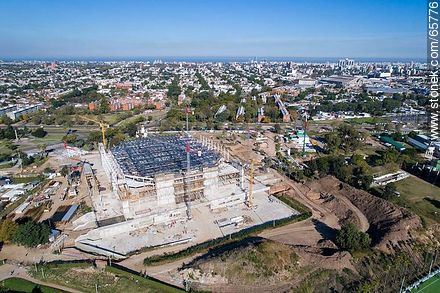 Foto aérea de la construcción del Antel Arena. Mayo 2017 - Departamento de Montevideo - URUGUAY. Foto No. 65776