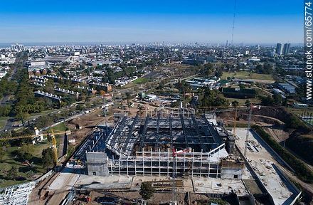 Foto aérea de la construcción del Antel Arena. Mayo 2017 - Departamento de Montevideo - URUGUAY. Foto No. 65774