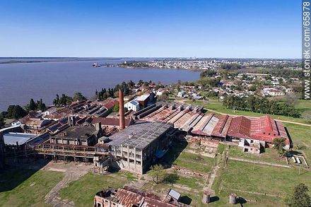 Aerial photo of the Barrio Anglo former Anglo meat processing plant - Rio Negro - URUGUAY. Photo #65878