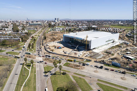 Vista aérea de la construcción del Antel Arena. Octubre de 2018. - Departamento de Montevideo - URUGUAY. Foto No. 66514