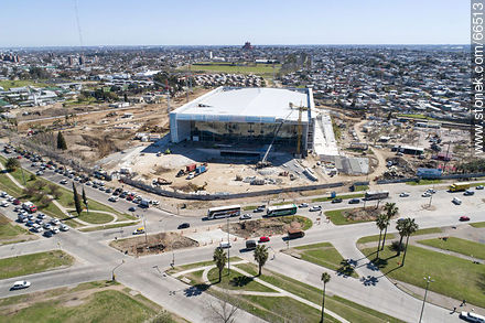 Vista aérea de la construcción del Antel Arena. Octubre de 2018. - Departamento de Montevideo - URUGUAY. Foto No. 66513