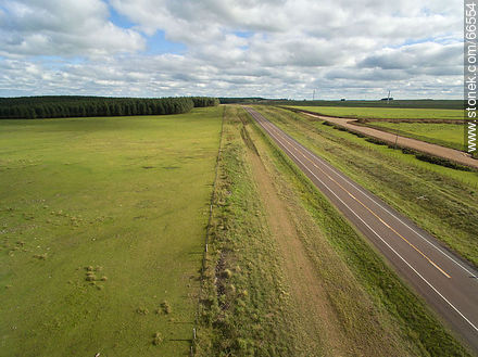 Aerial view of Route 5 through Tacuarembo fields - Tacuarembo - URUGUAY. Photo #66554