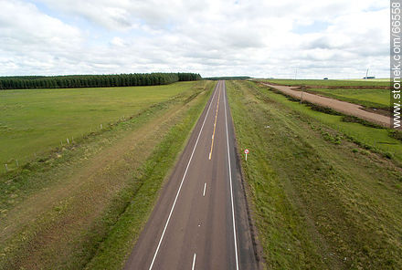Aerial view of Route 5 through Tacuarembo fields - Tacuarembo - URUGUAY. Photo #66558