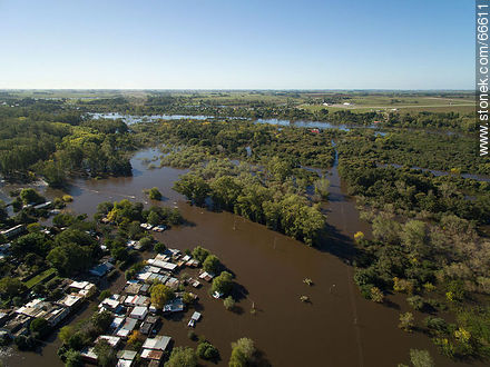 Aerial view of the high Rio Negro river - Tacuarembo - URUGUAY. Photo #66611