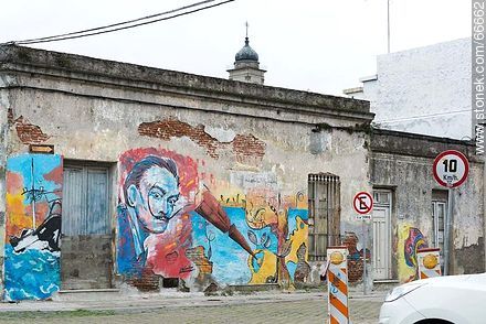 Mural en la calle Encina - Departamento de Montevideo - URUGUAY. Foto No. 66662