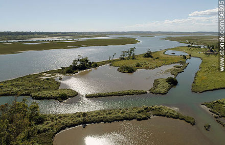 Aerial view of wetlands of Arroyo Maldonado - Department of Maldonado - URUGUAY. Photo #66695