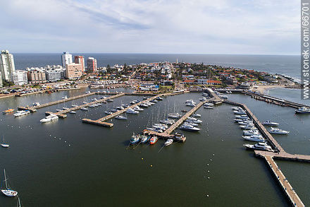 Aerial view of the marinas of the port - Punta del Este and its near resorts - URUGUAY. Photo #66701