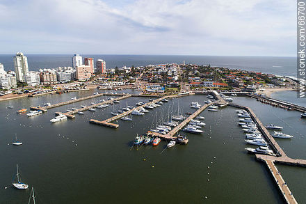 Aerial view of the marinas of the port - Punta del Este and its near resorts - URUGUAY. Photo #66700