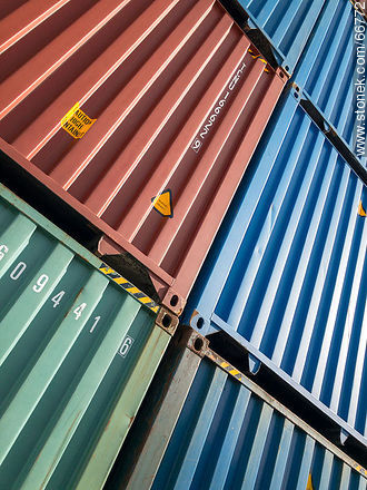 Stacked cargo containers -  - MORE IMAGES. Photo #66772