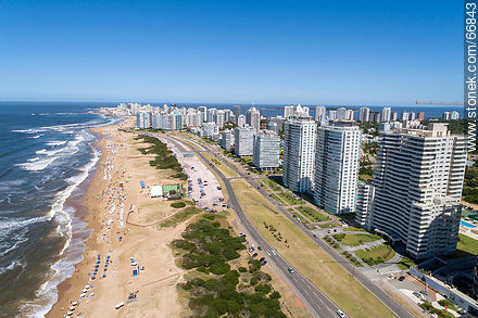 Aerial view of the Lorenzo Batlle Pacheco promenade over Brava beach and its towers. - Punta del Este and its near resorts - URUGUAY. Photo #66843