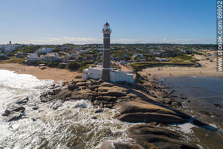 Aerial view from the sea towards the lighthouse - Punta del Este and its near resorts - URUGUAY. Photo #66902