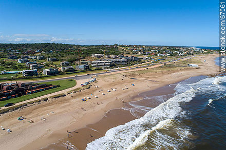 Aerial view of the beaches of Manantiales and Punta Piedras - Punta del Este and its near resorts - URUGUAY. Photo #67061