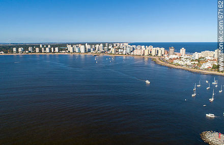 Aerial view of the bay of Punta del Este - Punta del Este and its near resorts - URUGUAY. Photo #67162