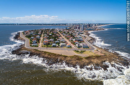 Aerial photo of the peninsula of Punta del Este - Punta del Este and its near resorts - URUGUAY. Photo #67181