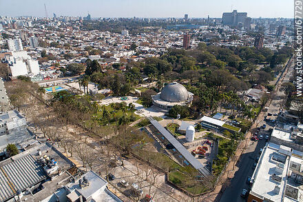 Aerial view of the Parque de la Amistad and the Planetarium in Villa Dolores - Department of Montevideo - URUGUAY. Photo #67729