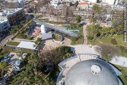 Aerial view of the Parque de la Amistad and the Planetarium in Villa Dolores - Department of Montevideo - URUGUAY. Photo #67763