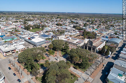 Aerial view of Santa Lucía Square and its surroundings - Department of Canelones - URUGUAY. Photo #68352