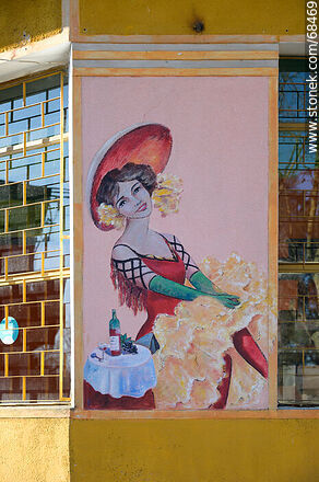 Mural de una bailarina - Departamento de Florida - URUGUAY. Foto No. 68469