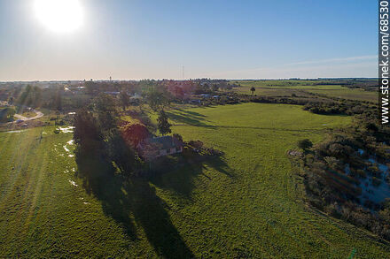 Aerial view of a field near the Santa Lucia River - Department of Florida - URUGUAY. Photo #68530