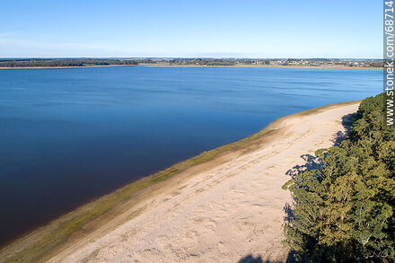 Aerial view of pine forests and beaches of San Gregorio de Polanco - Tacuarembo - URUGUAY. Photo #68714