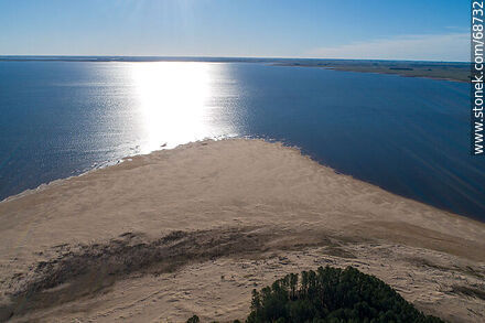 Aerial view of pine forests and beaches of San Gregorio de Polanco - Tacuarembo - URUGUAY. Photo #68732