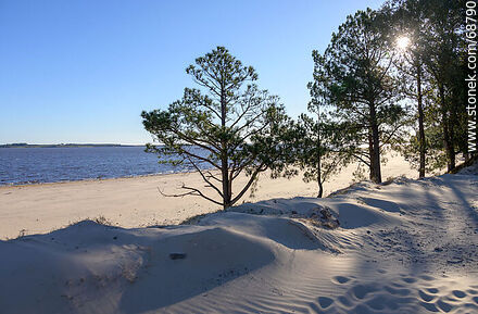 Beach on the Negro River. Opposite is the department of Durazno - Tacuarembo - URUGUAY. Photo #68790