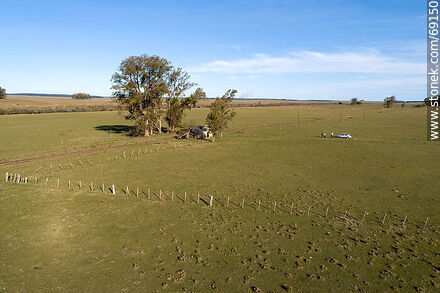 Aerial view of the old train station at kilometer 269 - Durazno - URUGUAY. Photo #69150