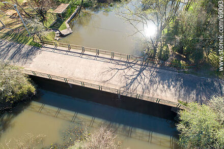 Aerial view of route 42. Bridge over Blanquillo Creek - Durazno - URUGUAY. Photo #69093