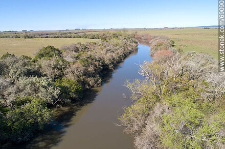 Vista aérea del arroyo Blanquillo - Departamento de Durazno - URUGUAY. Foto No. 69090