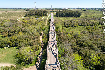 Aerial view of the route 7 bridge over the Santa Lucia River - Department of Florida - URUGUAY. Photo #69922